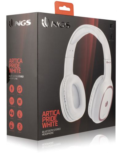 Casti wireless cu microfon NGS - Artica Pride, albe - 3