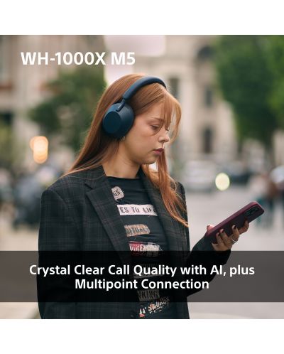 Căști wireless cu microfon Sony – WH-1000XM5, Hard Case, ANC