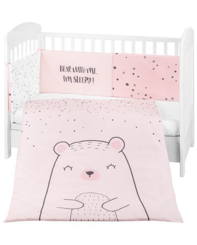 Set de dormit pentru bebelusi din 2 piese KikkaBoo - Bear with me Roz, 60 x 120 cm - 1