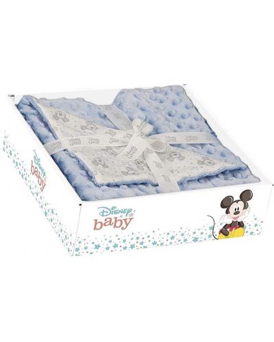 Pătură în relief pentru bebeluși Interbaby - Mickey, albastru, 80 x 110 cm - 3