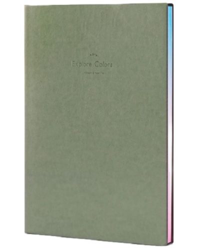 Carnet Deli Explore Colors, 22246 A5, offset galben, 112 l, piele sintetica, culoare verde - 1