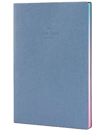 Carnet Deli Explore Colors - 22246, A5, piele artificiala, albastra - 1