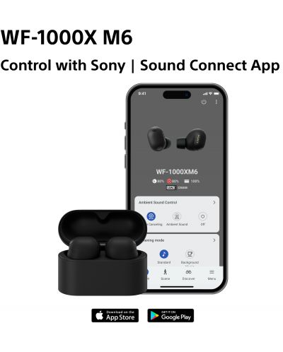 Căști wireless Sony - WF-1000XM6B, TWS, ANC, negru | Ozone.ro