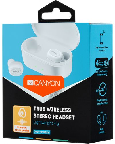 Casti wireless Canyon - TWS-2, albe - 4