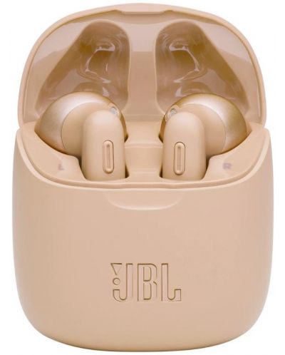 Casti wireless cu microfon JBL - T225 TWS, aurii - 2