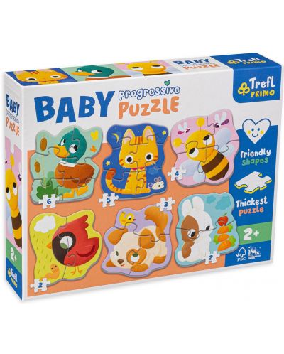 Trefl Baby Puzzle 6 în 1 - Animale - 1