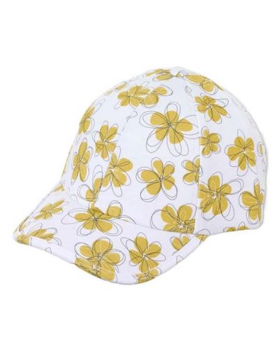Şapcă de baseball cu protecţie UV 50+ Sterntaler -Cu flori, 53 cm, 2-4 ani, alb - 1