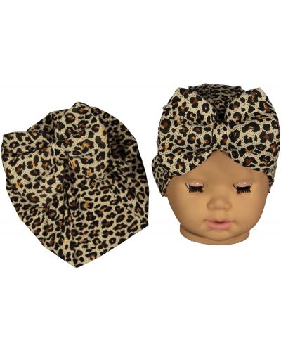 Căciulița pentru bebeluși tip turban NewWorld - Leopard - 1