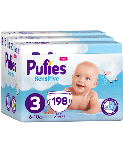 Scutece bebelusi Pufies Sensitive 3, 198 buc. - 1