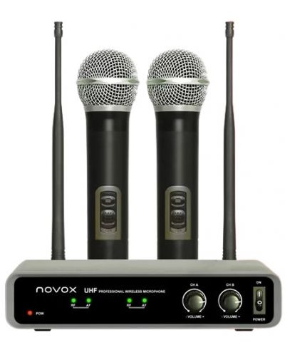 Sistem de microfon wireless Novox - Free H2, negru/gri - 1