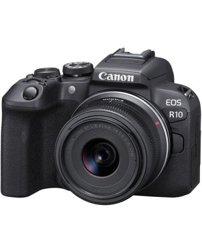Aparat foto fără oglindă Canon - EOS R10, 18-45mm STM, Black + Adapter Canon EF-EOS R - 1