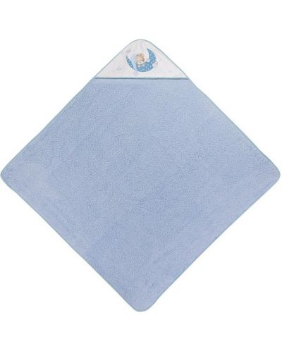 Interbaby Baby Towel - Bear Sleeping Blue, 100 x 100 cm - 1