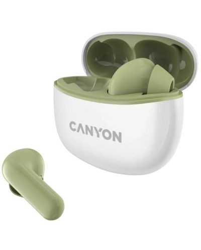 Casti wireless Canyon - TWS5, albe/verde - 1