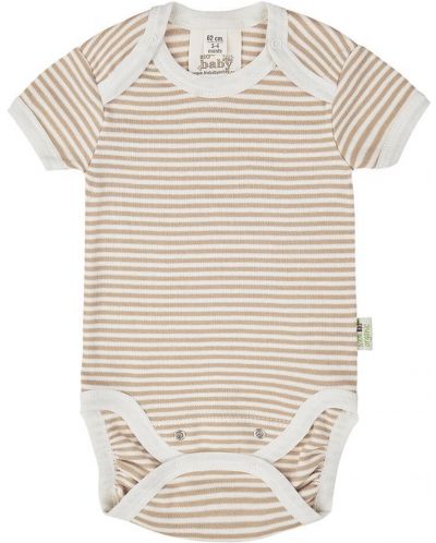 Body cu mânecă scurtă pentru bebeluși Bio Baby - Bumbac organic, 62 cm, 3-4 luni, în dungi - 1