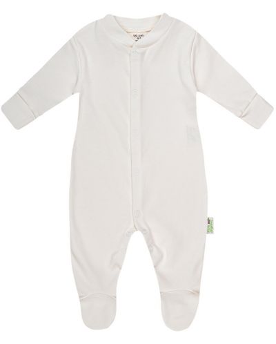 Salopetă pentru bebeluşi Bio Baby - Bumbac organic, 68 cm, 4-6 luni, ecru - 1