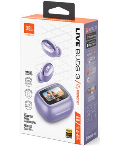 Căști wireless JBL - Live Buds 3, TWS, ANC, mov - 10