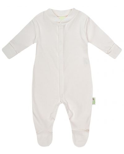 Salopetă pentru bebeluşi Bio Baby - Bumbac organic, 74 cm, 6-9 luni, ecru - 1