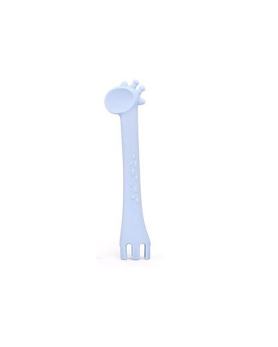 Lingurita din silicon Kikka Boo - Giraffe, albastra - 1