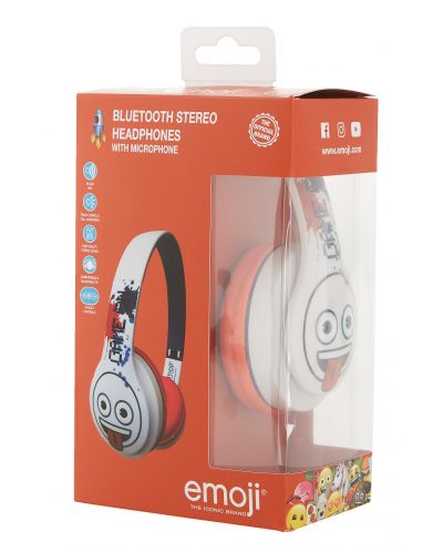 Casti wireless cu microfon Emoji – Game, pentru copii, albastre - 8