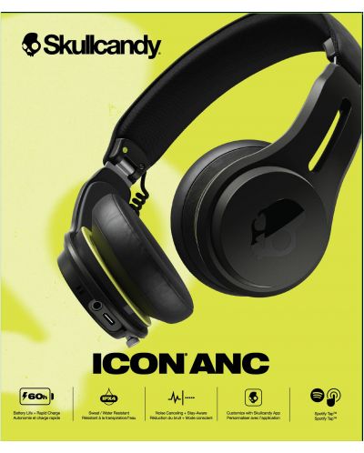 Căști fără fir Skullcandy - Icon, ANC, negre | Ozone.ro