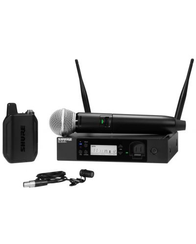 Sistem de microfon wireless Shure - GLXD124R+/85/SM58, negru - 1
