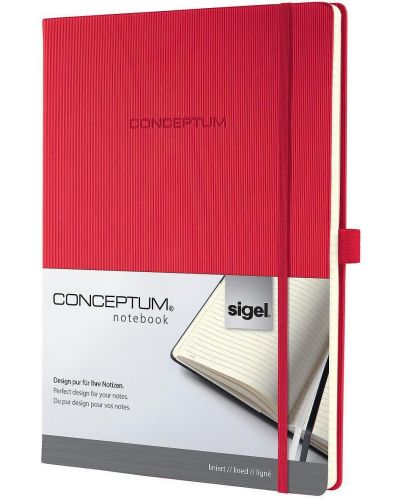 Carnețel Sigel Conceptum - Cu linii, format A4, roșu - 2