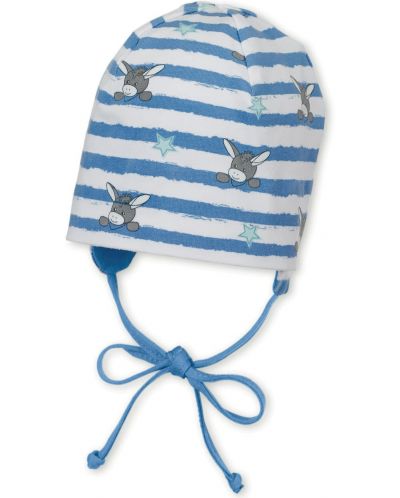 Pălărie pentru bebeluși cu protecție UV 50+ Sterntaler - măgar, 41 cm, 4-5 luni, albastră-albă - 1
