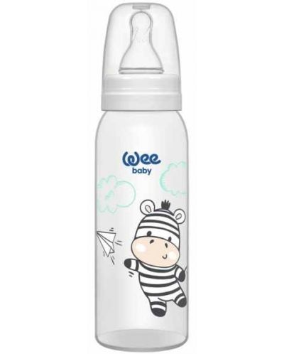 Biberon Wee Baby Classic - 250 ml, alb cu zebra - 1
