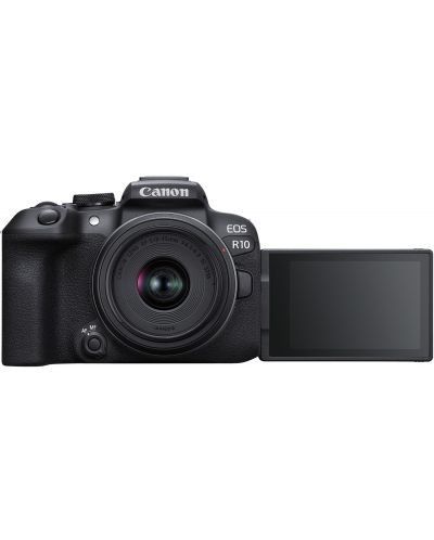 Aparat foto fără oglindă Canon - EOS R10, 18-45mm STM, Black + Adapter Canon EF-EOS R - 7