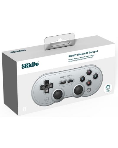 Controller wireless 8BitDo - SN30 Pro, Hall Effect Edition, gri (Nintendo Switch/PC) - 6