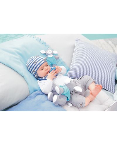 Pălărie pentru bebeluși cu protecție UV 50+ Sterntaler - măgar, 41 cm, 4-5 luni, albastră-albă - 2