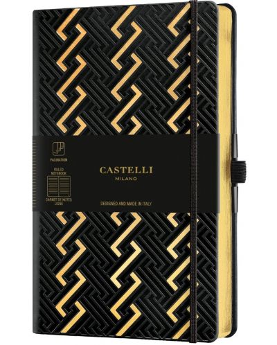Бележник Castelli Copper & Gold - Roman Gold, 9 x 14 cm, linii - 1