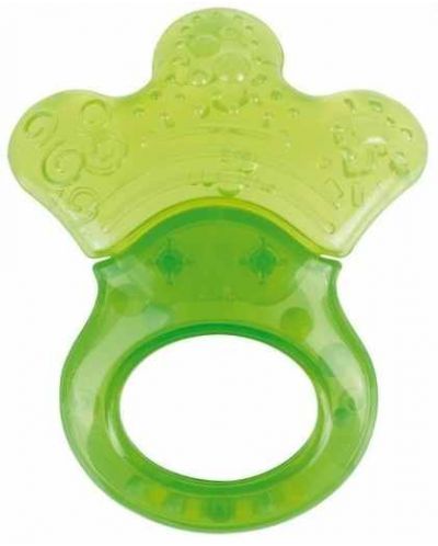 Inel gigival cu apa cu zdrăngănitoare Canpol - Little paw, verde - 1