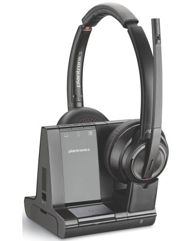 Casti wireless cu microfon Plantronics - Savi W8220, ANC, negre - 2