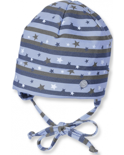 Pălărie pentru bebeluși Sterntaler - la stele, 39 cm, 3-4 luni, albastru-gri - 1