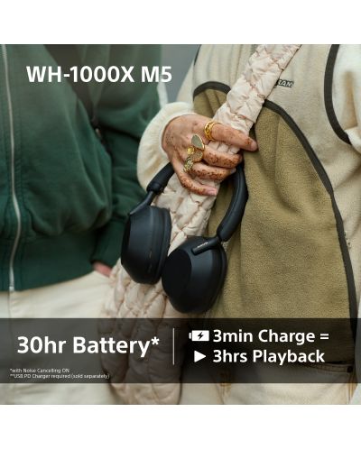 Căști wireless Sony - WH-1000XM5, Hard Case, ANC, negre | Ozone.ro