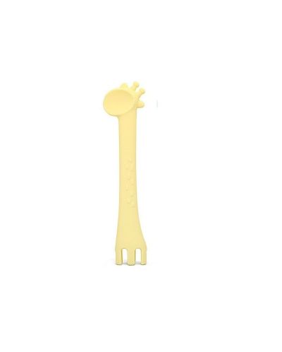 Lingurita din silicon Kikka Boo - Giraffe, galbena  - 1