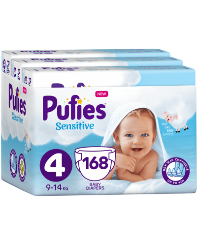 Scutece bebelusi Pufies Sensitive 4, 168 buc. - 1
