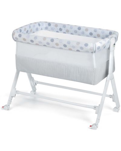 Pătuț pentru bebeluși cu partea laterală detașabilă Cam - Culla Sempreconte, alb pe buline - 1