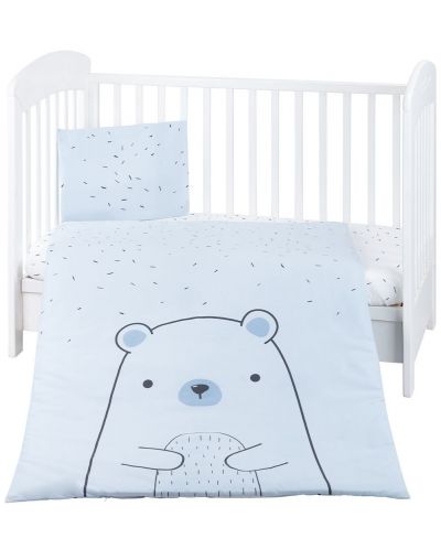 Set de dormit cu 3 piese KikkaBoo Baby Sleep Set - Bear with me, albastru - 1