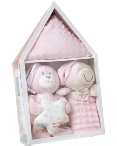 Set de dormit pentru bebeluși Interbaby - Pink House, 3 piese - 2