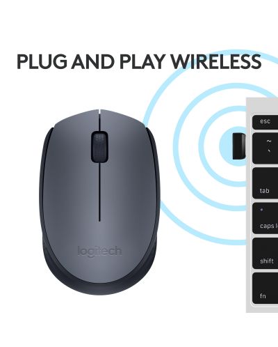 Mouse wireless Logitech - M170, gri - 6