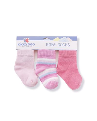 Șosete pentru bebeluși KikkaBoo Stripes - Bumbac, 2-3 ani, roz - 1