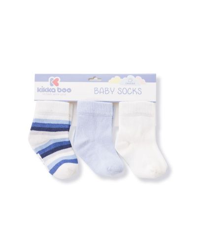 Șosete pentru bebeluși KikkaBoo Stripes - Bumbac, 6-12 luni, alb - 1