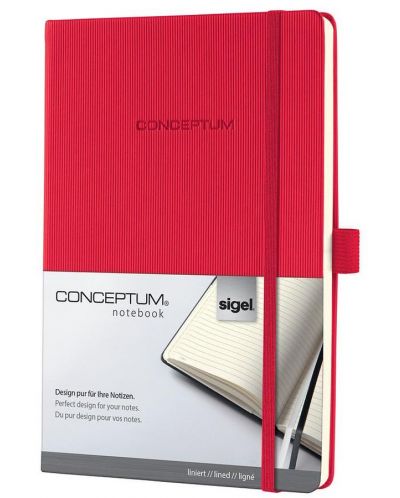 Carnețel cu coperta tare Sigel Conceptum Format A5 - roșu, линирани листове - 1