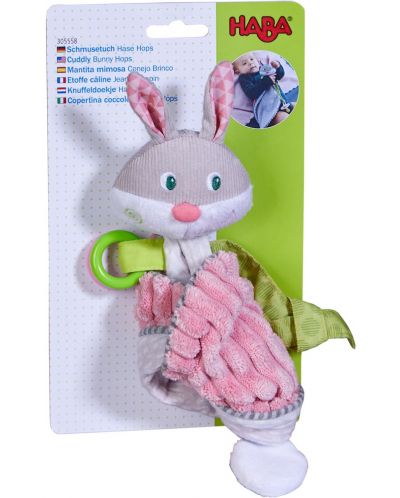 Jucărie moale pentru bebeluși și suport pentru suzete Haba - Rabbit - 4