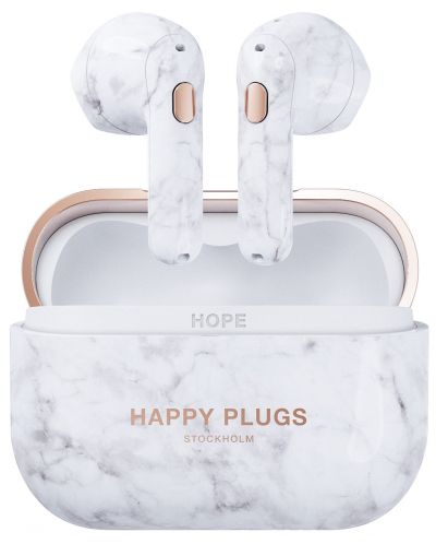 Căști wireless Happy Plugs - Hope, TWS, White Marble - 1