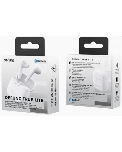 Căști wireless Defunc - TRUE LITE, TWS, albe - 4