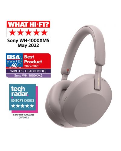 Căști wireless Sony - WH-1000XM5, Hard Case, ANC, roz | Ozone.ro