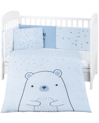 Set de dormit pentru bebelusi din 6 piese KikkaBoo - Bear with me, albastru, 70 x 140 cm - 1